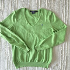 VTG 90s Ralph Lauren Sport Sweater 100% Pima Cotton Woman L Retro Prep Golf‎